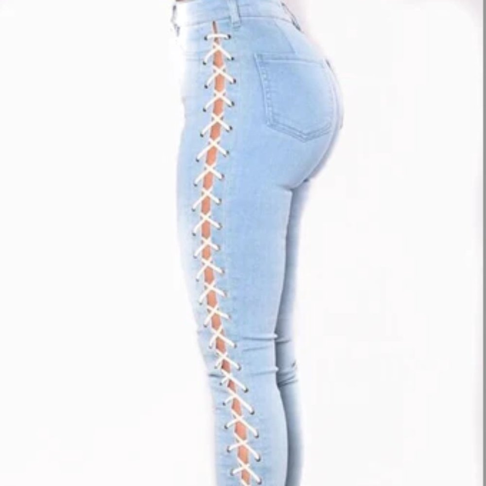 Lace Up Demin Jean